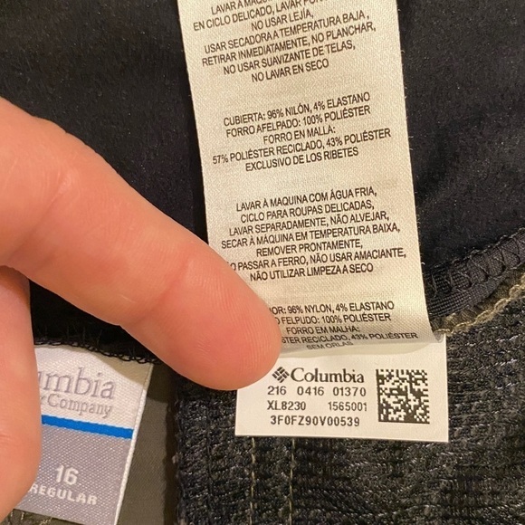 Columbia Sz 16 Convertible Zip Pants Olive Green Stretch Mid Rise Hiking Fishing - Picture 13 of 15